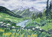 Watercolor - Colorado Summer Landscape Painting by Cascade Colors Watercolor - Colorado Summer Landscape Painting by Cascade Colors