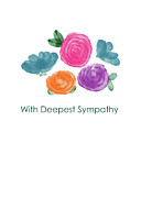 Watercolor Rose Sympathy Card- Art by Linda Woods Painting by Linda Woods