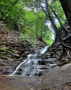 Waterfall And Natural Gas Photograph by Ted Kinsman