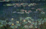Waterlilies Green Reflections Painting by Claude Monet