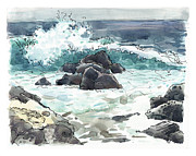 Wawaloli Beach, Hawaii Painting by Judith Kunzle