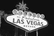 Welcome to Las Vegas Neon Sign - Nevada USA - Black and White Photograph by Gregory Ballos Welcome to Las Vegas Neon Sign - Nevada USA - Black and White Photograph by Gregory Ballos