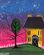 Whimsical Night Painting by Abril Andrade