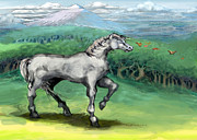 White Horse  Painting by Kevin Middleton