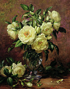 White Roses - A Gift from the Heart Painting by Albert Williams
