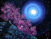 White Tara in Cascading Sakura Painting by Laura Iverson