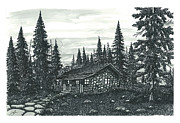 Wilderness Home Drawing by Jonathan Baldock