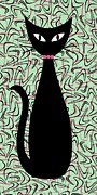 Boomerang Cat in Pink and Green Digital Art by Donna Mibus