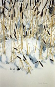 Winter Cattails Painting by Conrad Mieschke