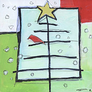Winter Tree Red Bird Painting by Tim Nyberg