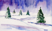 Winter trees in green Painting by Clara Sue Beym Winter trees in green Painting by Clara Sue Beym