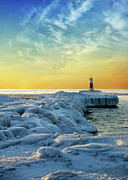 Wintry River Channel Photograph by Kathi Mirto