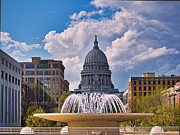 Wisconsin Capitol and Fountain Photograph by Steven Ralser Wisconsin Capitol and Fountain Photograph by Steven Ralser