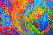 Within Circles 2 - Colorful Modern Abstract  Painting Palette knife work Painting by Patricia Awapara