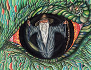 Wizard in Dragon's Eye Drawing by Karen Musick