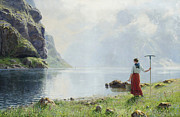 Women On River Bank Painting by MotionAge Designs