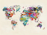 World Map Watercolor Painting by Bri Buckley
