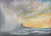 Yamato Emerges from Pacific Typhoon Painting by Vincent Alexander Booth