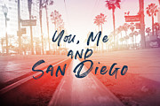 You Me and San Diego- Art by Linda Woods Mixed Media by Linda Woods