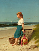 Young Girl at the Seashore Painting by Samuel S Carr Young Girl at the Seashore Painting by Samuel S Carr