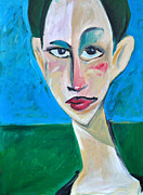 Young Woman Green Field Painting by Tim Nyberg