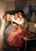 Yuletide Fortune Tellers Painting by Mykola Pymonenko