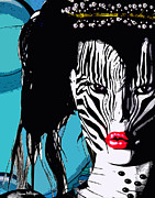 Zebra Girl Pop Art Digital Art by Alicia Hollinger