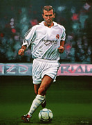 Zidane at Real Madrid Painting Painting by Paul Meijering Zidane at Real Madrid Painting Painting by Paul Meijering