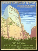Zion National Park, United States - Ranger Naturalist Service - Retro travel Poster - Vintage Poster Mixed Media by Studio Grafiikka Zion National Park, United States - Ranger Naturalist Service - Retro travel Poster - Vintage Poster Mixed Media by Studio Grafiikka