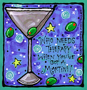 078 Martini Therapy Painting by Cherry Pie Studios