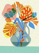 Abstract Flowers and Vase #1 Drawing by CSA Images Abstract Flowers and Vase #1 Drawing by CSA Images