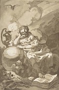 Allegorical Figure Of Melancholy Drawing by Charles De La Traverse