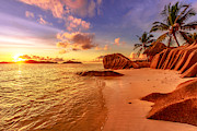 Anse Source dArgent sunset #1 Photograph by Benny Marty Anse Source dArgent sunset #1 Photograph by Benny Marty