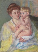 Baby John With Forefinger In His Mouth Painting by Mary Cassatt
