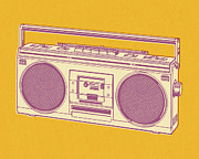 Boombox on Yellow Background #1 Drawing by CSA Images Boombox on Yellow Background #1 Drawing by CSA Images