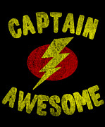 Captain Awesome Vintage #1 Digital Art by Flippin Sweet Gear