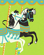 Carousel Horses #1 Drawing by CSA Images Carousel Horses #1 Drawing by CSA Images