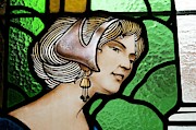 Domenech House, detail of the triptych 'Ladies Cerdanyola'. attributed to Ludwig von Dietrich Bearn. #1 Glass Art by Album