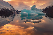 Portage Glacier Lake at Sunset Photograph by Scott Slone