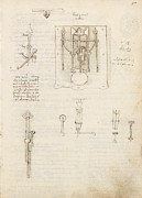 Folio f 50r. Codex Madrid I -Ms. 8937- 'Treaty of statics and mechanics', 192 folios with 384 pag... #1 Drawing by Album