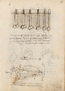 Folio f 99r. Codex Madrid I -Ms. 8937- 'Treaty of statics and mechanics', 192 folios with 384 pag... #1 Drawing by Album