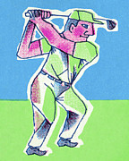 Golfer #1 Drawing by CSA Images Golfer #1 Drawing by CSA Images