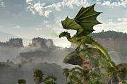 Green Dragon #1 Painting by Daniel Eskridge