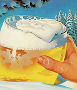 Large Glass of Beer #1 Drawing by CSA Images Large Glass of Beer #1 Drawing by CSA Images