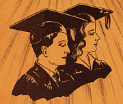 Male and Female Graduates #1 Drawing by CSA Images Male and Female Graduates #1 Drawing by CSA Images