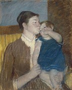 Mothers Goodnight Kiss Painting by Mary Cassatt