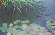 Nympheas Avec Reflets De Hautes Herbes Painting by Claude Monet