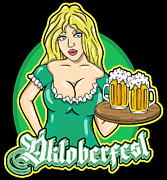 Oktoberfest Waitress In A Dirndl #1 Digital Art by Mister Tee
