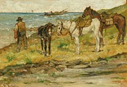 Paesaggio Con Cavalli Painting by Giovanni Fattori Paesaggio Con Cavalli Painting by Giovanni Fattori