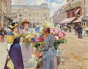 Paris  La Rue Du Havre Painting by Louis Marie De Schryver